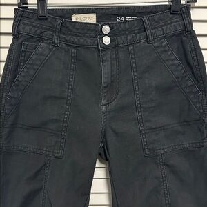 Pilcro Washed Black Utility Straight Leg Twill Pants